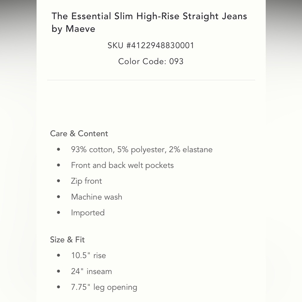 Maeve The Essential Slim High-Rise Straight Jeans - Picture 7 of 16